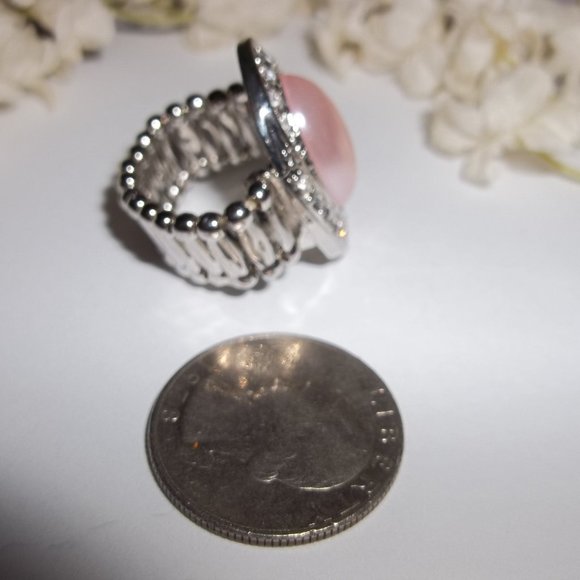 Ring, Pink Ring, Pearl Ring, Pink Pearl Ring, Ring, Adjustable Ring, Ring C107 - Picture 3 of 5
